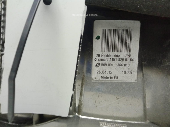  A4518200164CJ4A  PILOTO TRA IZQ EXT SMART FORTWO Cabrio (451)|Desguaces La Cabaña