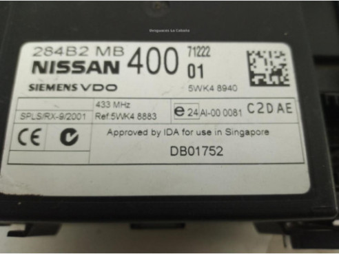  284B2MB400 5WK48940 MODULO ELECTRONICO NISSAN CABSTAR|Desguaces La Cabaña