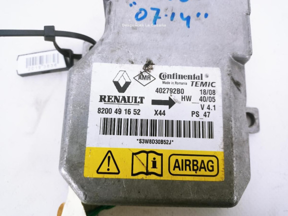 8200491652, CENTRALITA AIRBAG RENAULT TWINGO II (CN0_)|Desguaces La Cabaña