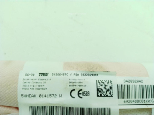9822369380 AIRBAG CORTINA DER CITROEN C5 AIRCROSS|Desguaces La Cabaña