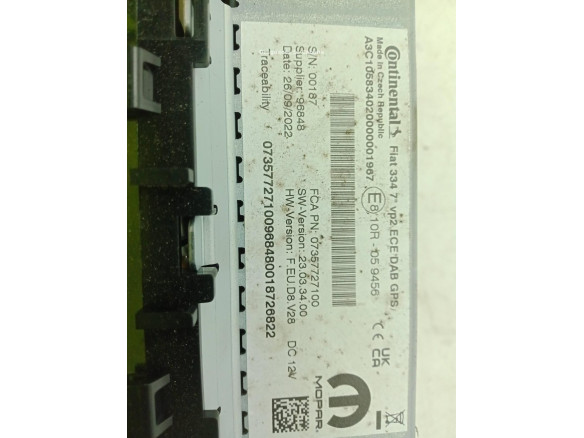  07357727100 PANTALLA MULTIMEDIA FIAT 500X (334_)|Desguaces La Cabaña