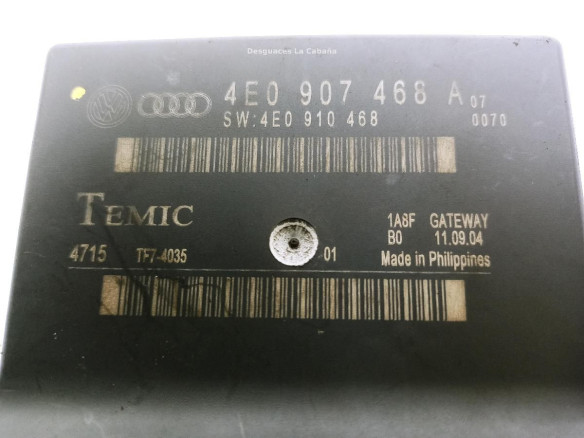 4E0907468A, CENTRALITA MOTOR AUDI A8 (4E2, 4E8)|Desguaces La Cabaña
