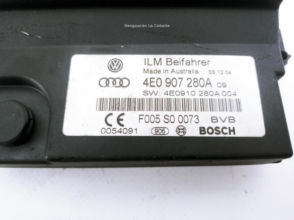 4E0907280A CENTRALITA MOTOR AUDI A8 (4E2, 4E8)|Desguaces La Cabaña