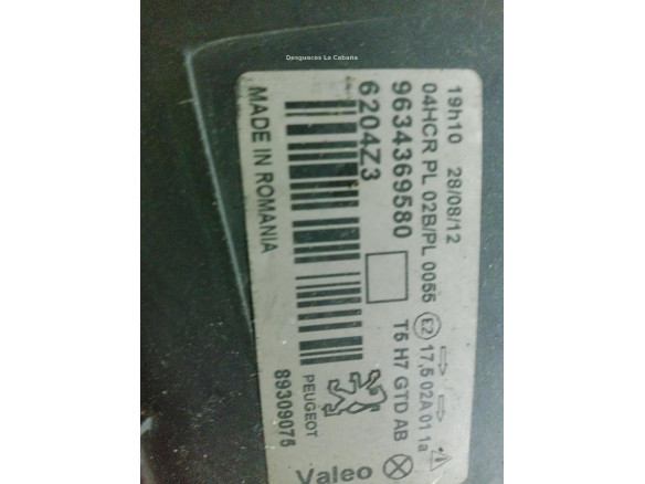  9634369580 FARO IZQUIERDO PEUGEOT 307 SW (3H)|Desguaces La Cabaña