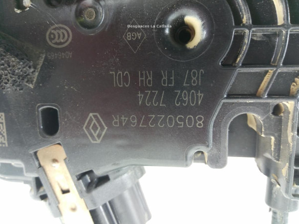 805022764R CERRADURA PUERTA LAT DEL DER RENAULT CAPTUR (J5_, H5_) |Desguaces La Cabaña