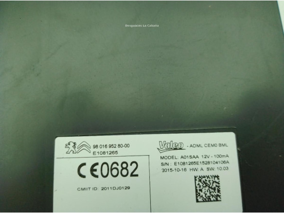 9801695280 MODULO ELECTRONICO CITROEN C4 Grand Picasso II|Desguaces La Cabaña