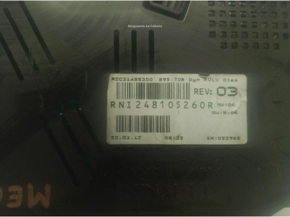 RNI248105260R CUADRO INSTRUMENTOS RENAULT MEGANE III Fastback (BZ0_)|Desguaces La Cabaña