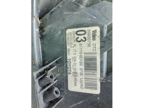  89900736 FARO DERECHO TOYOTA YARIS (_P9_)|Desguaces La Cabaña