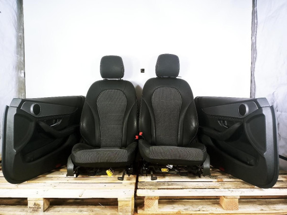 CONJUNTO ASIENTOS + TAPIZADOS MERCEDES BENZ CLASE C (W205)|Desguaces La Cabaña