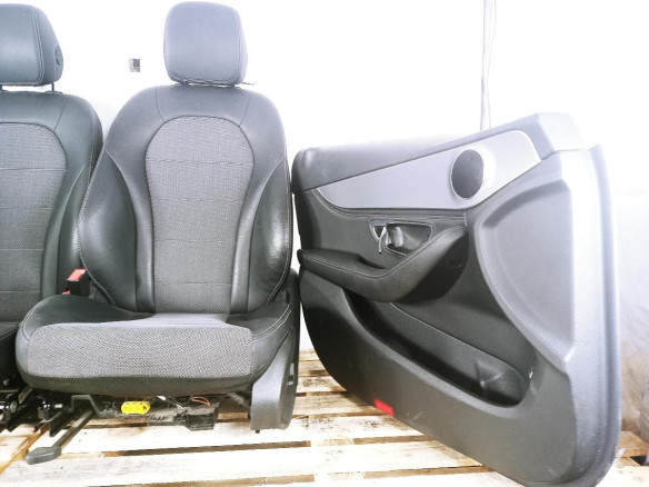 CONJUNTO ASIENTOS + TAPIZADOS MERCEDES BENZ CLASE C (W205)|Desguaces La Cabaña