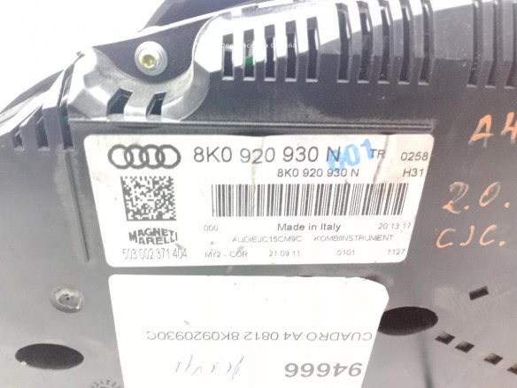 8K0920930C CUADRO INSTRUMENTOS AUDI A4 (8K2, B8)|Desguaces La Cabaña