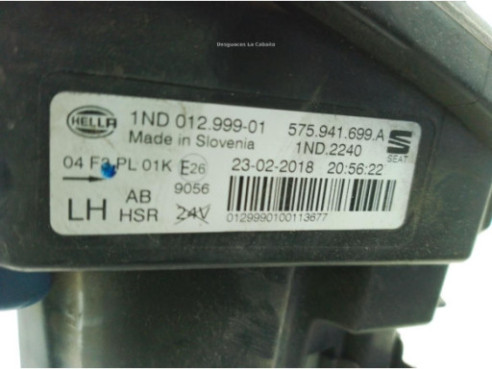575941699A NIEBLA DEL IZQ SEAT ATECA (KH7)|Desguaces La Cabaña