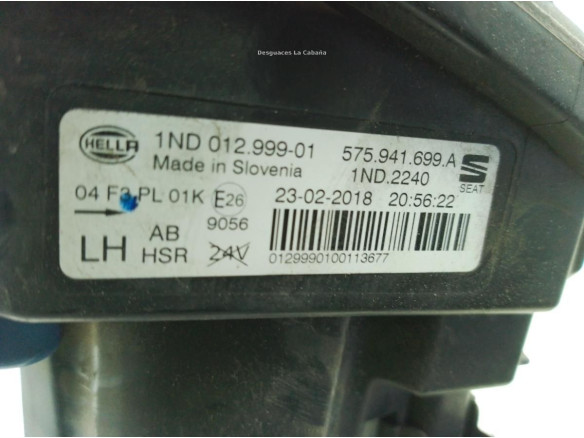 575941699A NIEBLA DEL IZQ SEAT ATECA (KH7)|Desguaces La Cabaña