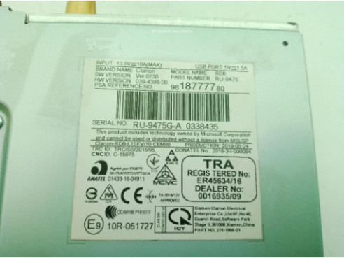 9818777780 MODULO RADIO PEUGEOT PARTNER Furgón (K9)|Desguaces La Cabaña