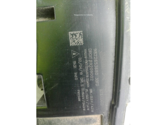9822653680 PILOTO LUZ DIURNA DER CITROEN GRAND C4 SPACETOURER|Desguaces La Cabaña