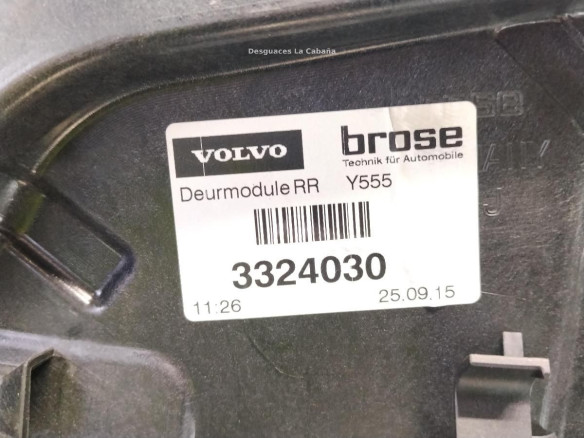  3324030 ELEVALUNAS PUERTA LAT TRA DER VOLVO V40 Fastback (525, 526)|Desguaces La Cabaña