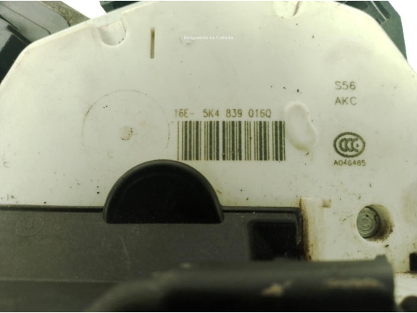 5K4839016Q CERRADURA PUERTA LAT TRA DER SEAT LEON (5F1)|Desguaces La Cabaña