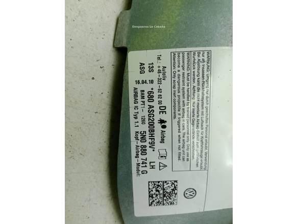 5N0880741L AIRBAG CORTINA IZQ VW TIGUAN (5N_)|Desguaces La Cabaña