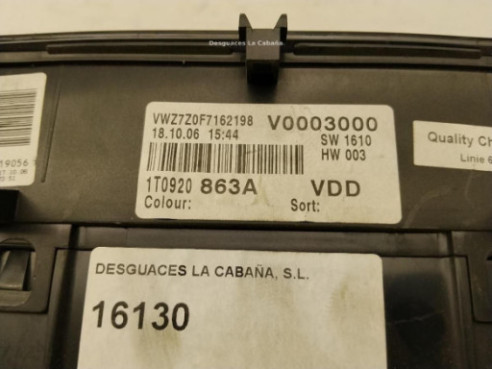 1T0920863A CUADRO INSTRUMENTOS VW CADDY III Furgón (2KA, 2KH, 2CA, 2CH)|Desguaces La Cabaña