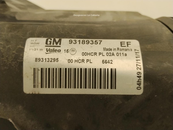 93189357 FARO IZQUIERDO OPEL CORSA D (S07)|Desguaces La Cabaña