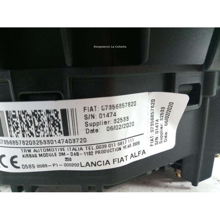 07356857820 AIRBAG IZQ FIAT DUCATO Furgón (250_, 290_) |Desguaces La Cabaña