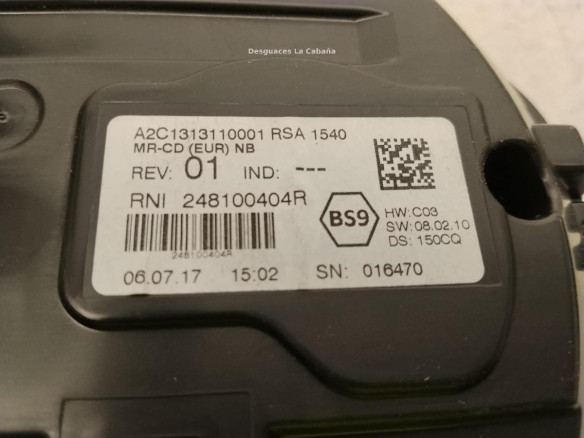 248096816R CUADRO INSTRUMENTOS RENAULT TALISMAN (L2M_)|Desguaces La Cabaña