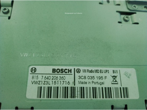 3C8035195F MODULO RADIO VW POLO (6R1, 6C1)|Desguaces La Cabaña