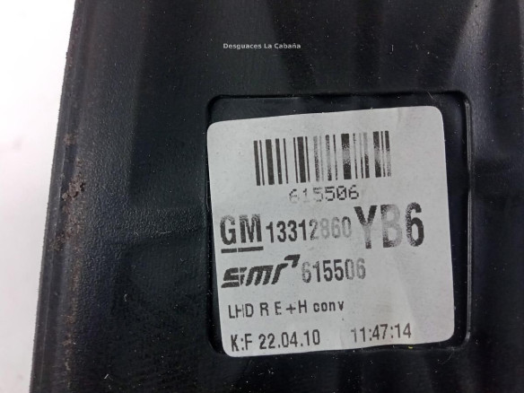 13312860 ESPEJO DER OPEL ZAFIRA B (A05)|Desguaces La Cabaña
