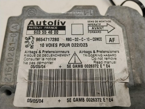 9654717280 CENTRALITA AIRBAG PEUGEOT 407 (6D_)|Desguaces La Cabaña