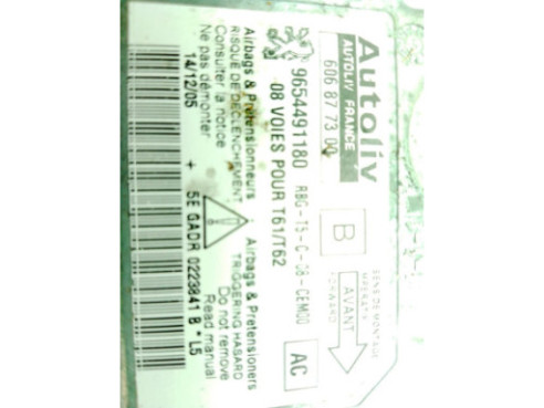9654491180 CENTRALITA AIRBAG PEUGEOT 307 (3A/C)|Desguaces La Cabaña