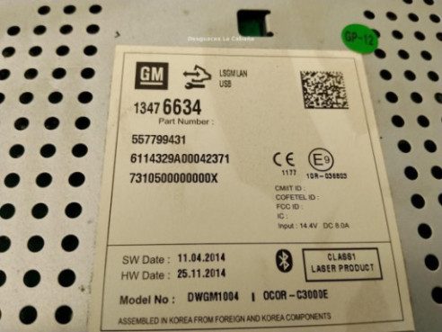  13476634 MODULO RADIO OPEL CORSA E (X15)|Desguaces La Cabaña