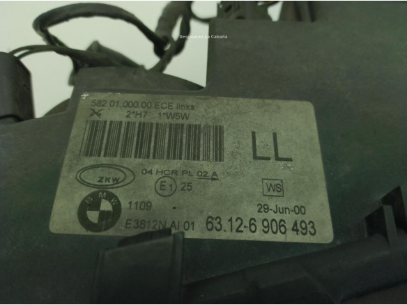 63126902745 63126906493 FARO IZQUIERDO BMW 3 (E46)|Desguaces La Cabaña