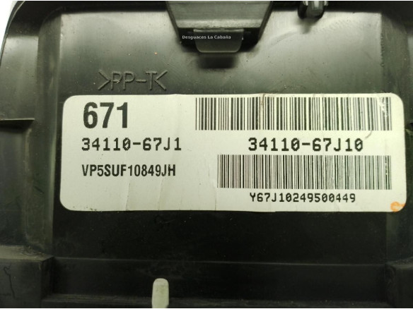 3411067J1 CUADRO INSTRUMENTOS SUZUKI GRAND VITARA II (JT, TE, TD)|Desguaces La Cabaña