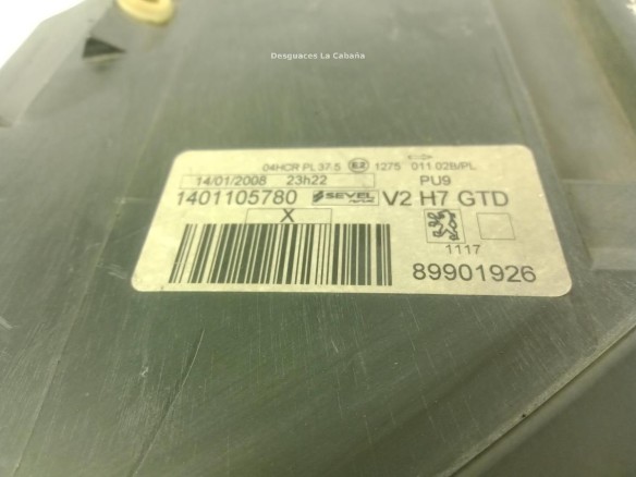89901926 FARO IZQUIERDO PEUGEOT 807 (E) |Desguaces La Cabaña