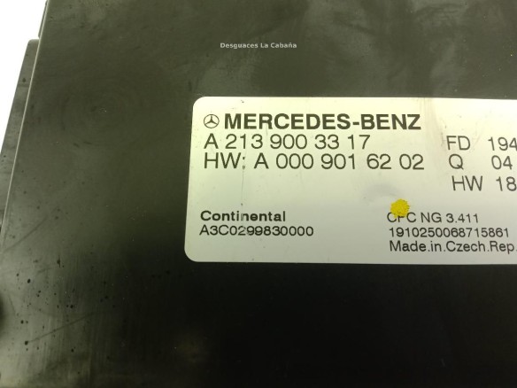 A2139003317 MODULO ELECTRONICO 8 MERCEDES BENZ CLASE A (W177) |Desguaces La Cabaña
