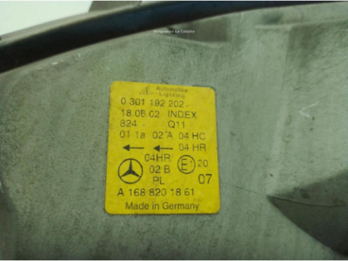 A1688201061 A1688201861 FARO DERECHO MERCEDES BENZ CLASE A (W168)|Desguaces La Cabaña
