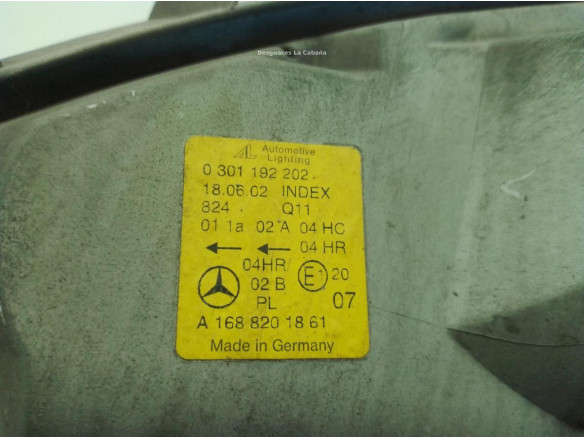 A1688201061 A1688201861 FARO DERECHO MERCEDES BENZ CLASE A (W168)|Desguaces La Cabaña