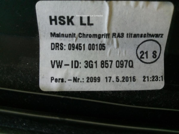 3G1857097Q GUANTERA INFERIOR DER VW PASSAT (3G2) |Desguaces La Cabaña