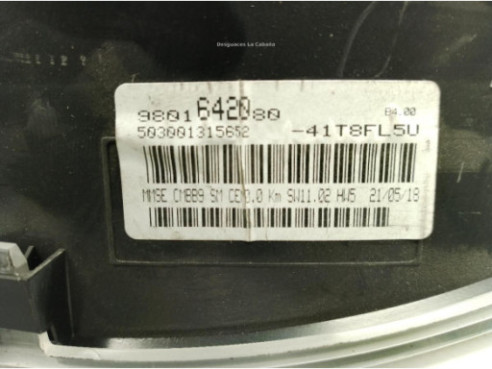9801642080 CUADRO INSTRUMENTOS PEUGEOT PARTNER Furgón|Desguaces La Cabaña