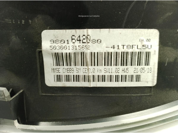 9801642080 CUADRO INSTRUMENTOS PEUGEOT PARTNER Furgón|Desguaces La Cabaña