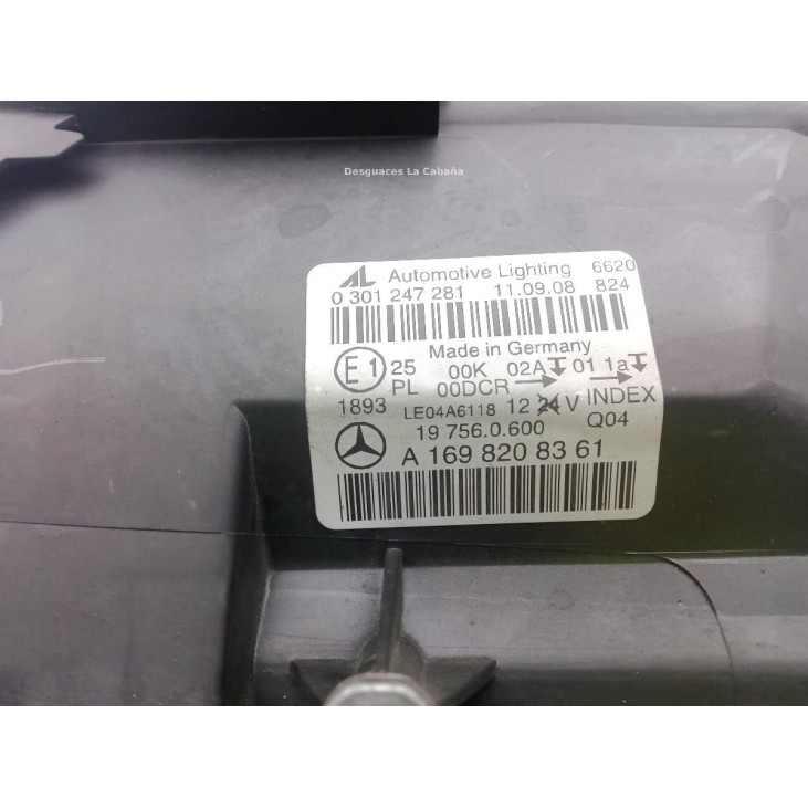 A1698208301 FARO IZQUIERDO MERCEDES BENZ CLASE B (W245) |Desguaces La Cabaña