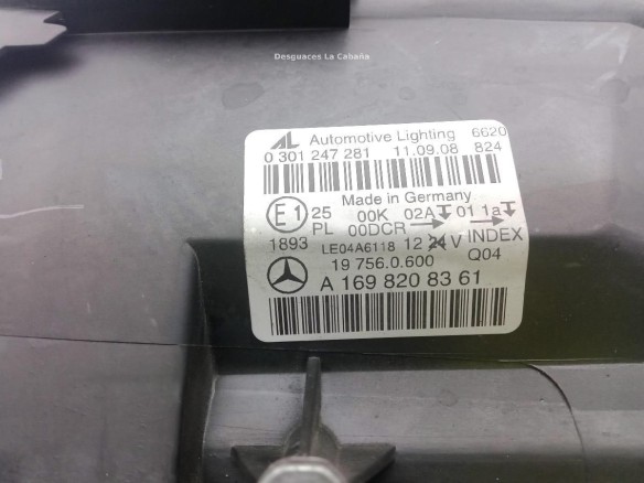 A1698208301 FARO IZQUIERDO MERCEDES BENZ CLASE B (W245) |Desguaces La Cabaña