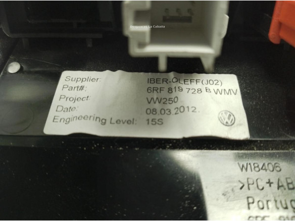 6RF819728B AIREADOR CENTRAL VW POLO (6R1, 6C1)|Desguaces La Cabaña