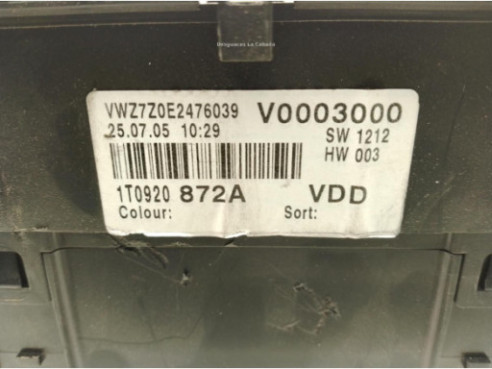 CUADRO INSTRUMENTOS VW TOURAN (1T1, 1T2)|Desguaces La Cabaña