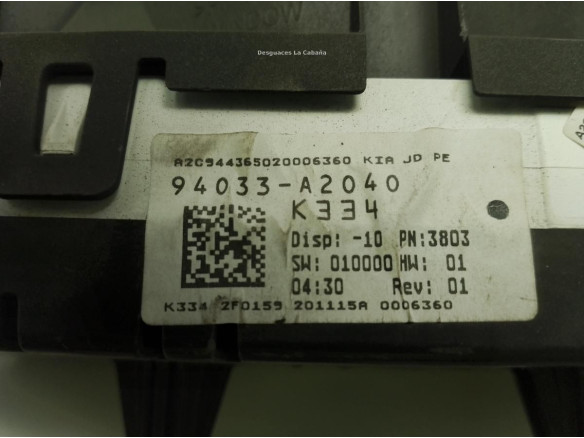 94033A2040 CUADRO INSTRUMENTOS KIA CEE'D (JD)|Desguaces La Cabaña