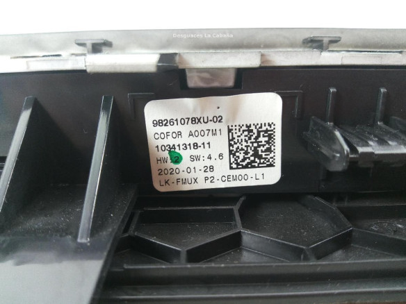 98261078XU MANDO CLIMA PEUGEOT 2008 II |Desguaces La Cabaña