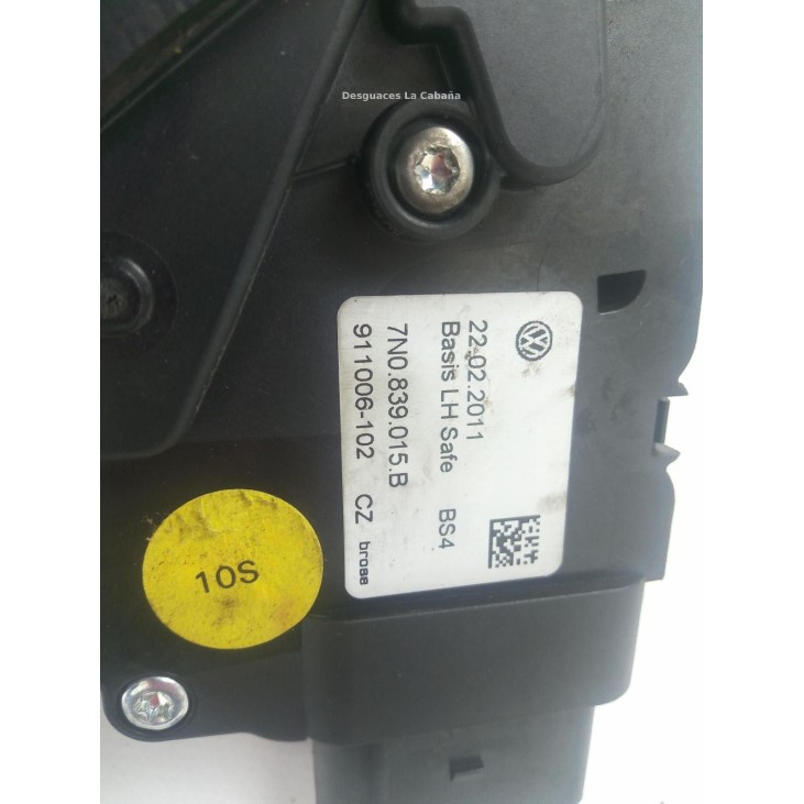 7N0839015B CERRADURA PUERTA LAT TRA IZQ VW SHARAN (7N1, 7N2) |Desguaces La Cabaña