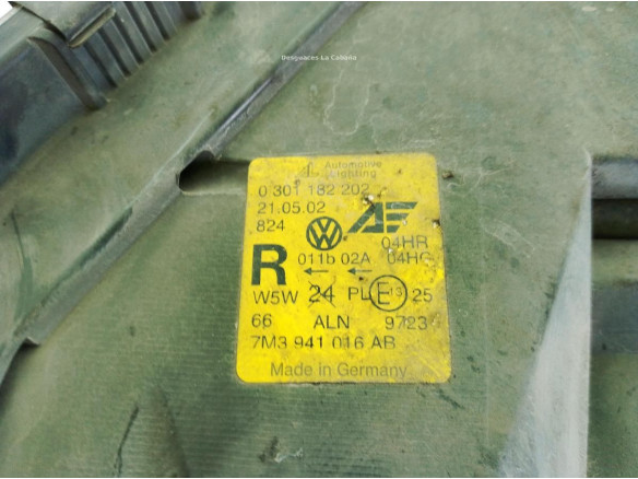 7M3941016AH FARO DERECHO VW SHARAN (7M8, 7M9, 7M6)|Desguaces La Cabaña