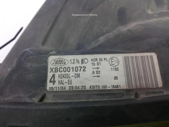 XBC001072 FARO IZQUIERDO LAND ROVER DISCOVERY III (L319) |Desguaces La Cabaña