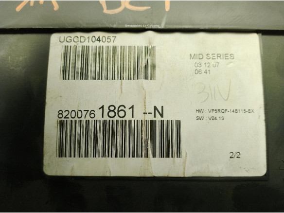 8200761861N CUADRO INSTRUMENTOS RENAULT CLIO III (BR0/1, CR0/1)|Desguaces La Cabaña
